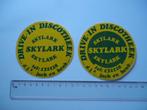 sticker SKYLARK drive in disco deejay Jack en henk retro, Verzamelen, Stickers, Overige typen, Zo goed als nieuw, Verzenden