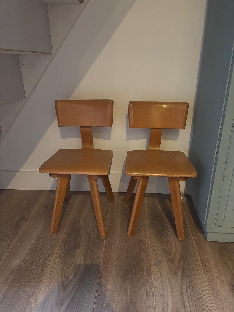Vintage school stoeltjes, Kinderen en Baby's, Kinderkamer | Tafels en Stoelen, Ophalen, Gebruikt, Stoel(en)