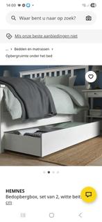 Hemnes storagebox 2 delen Ikea, Ophalen, Eenpersoons, Wit, Nieuw