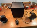 Hercules XPS 41 woofer met 2 satelliet speakers mooi laag, Computers en Software, Pc speakers, Ophalen of Verzenden, Zo goed als nieuw