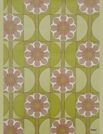 14044 groovy behang jaren 70 met bloemen en vakken swiet beschikbaar voor biedingen