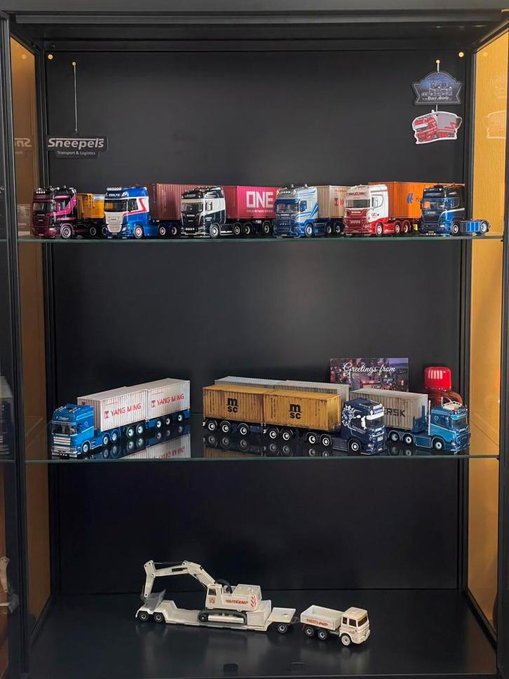 [Tekno & WSI] Verzameling Schaalmodellen, Hobby en Vrije tijd, Modelauto's | 1:50, Zo goed als nieuw, Bus of Vrachtwagen, Wsi