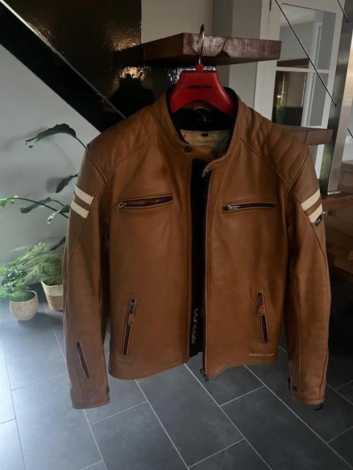 Retro lederen motor jas - Segura 70 - Camel kleur - maat L /, Motoren, Kleding | Motorkleding, Jas | leer, Heren, Tweedehands