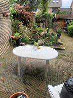 Tuintafel wit kunststof., Tuin en Terras, Tuintafels, Kunststof, Gebruikt, Ophalen, Ovaal