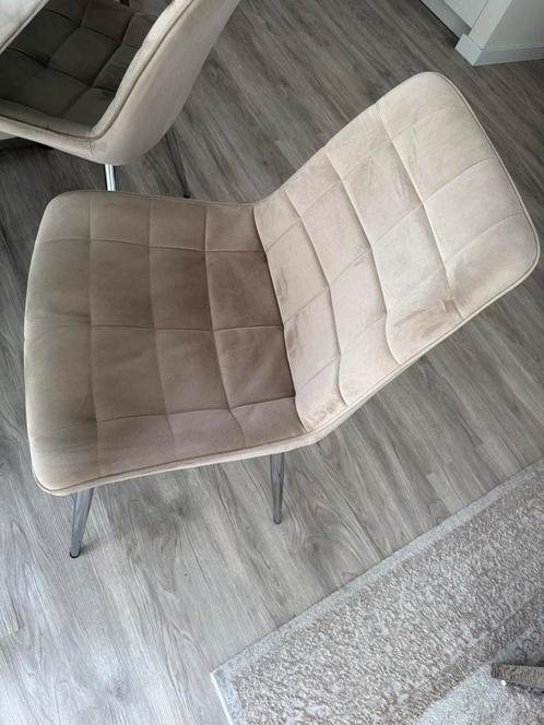 Set van 4 eettafelstoelen, Huis en Inrichting, Stoelen, Zo goed als nieuw, Vier, Grijs, Ophalen