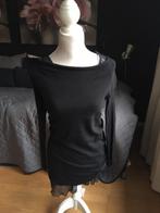 zwarte midi jurk met mooie hals, Zwart, Ophalen of Verzenden, Maat 34 (XS) of kleiner, Gedragen