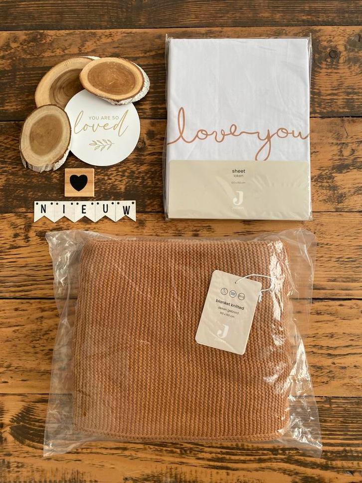 Baby unisex jollein ledikant setje deken laken caramel, Kinderen en Baby's, Dekens, Slaapzakjes en Inbakerproducten, Nieuw, Deken