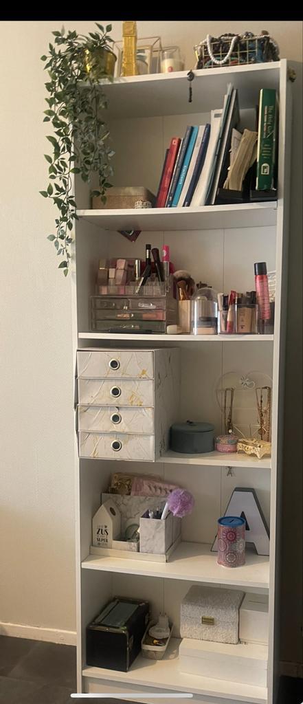 Witte Boekenkast met Lades, Huis en Inrichting, Kasten | Boekenkasten, Gebruikt, Minder dan 50 cm, 150 tot 200 cm, 25 tot 50 cm