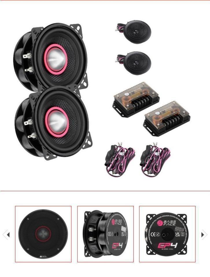 Indy cp4 Componentenset 10 cm Premium bassface, Auto diversen, Autospeakers, Nieuw, Ophalen of Verzenden