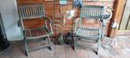 Vintage Opklapbare Tuinstoelen (2 stuks), Tuin en Terras, Ophalen, Gebruikt, Hout, Inklapbaar