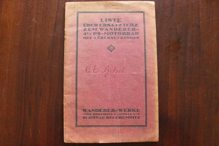 Wanderer 4,5 PS 3 gang ersatzteile liste 1922 ??, Motoren, Handleidingen en Instructieboekjes, Overige merken, Ophalen of Verzenden