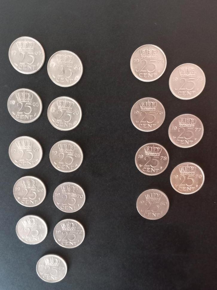 Munten Nederland 0,25 Centen 1963 - - 1980 / 18x, Postzegels en Munten, Munten | Europa | Niet-Euromunten, Setje, Overige landen