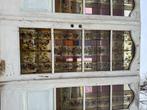 Set Jugendstil glas in lood deur met zijramen 204x204cm., Ophalen