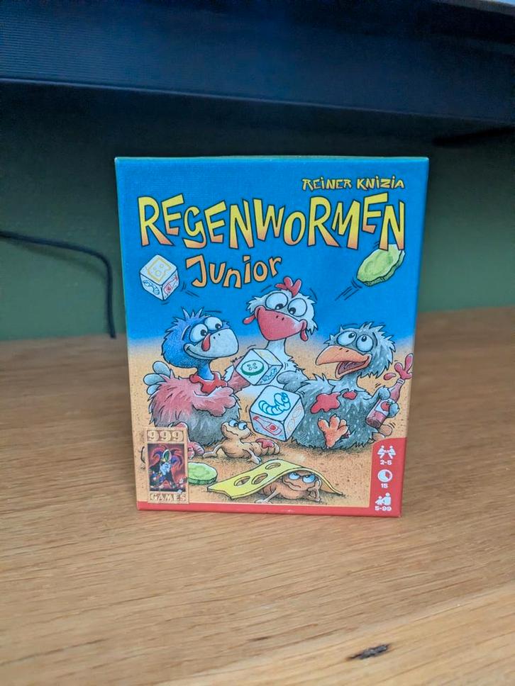 Regenwormen Junior - Kinderspel, Hobby en Vrije tijd, Gezelschapsspellen | Bordspellen, Zo goed als nieuw, Drie of vier spelers