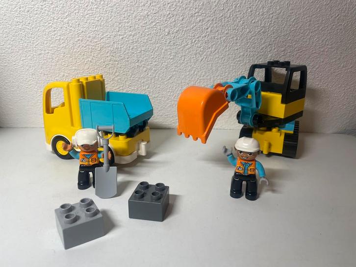 Duplo 10931 Truck en Graafmachine met rupsbanden, Kinderen en Baby's, Speelgoed | Duplo en Lego, Gebruikt, Duplo, Ophalen of Verzenden