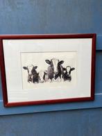 2 x Aquarellen koeien, Antiek en Kunst, Kunst | Etsen en Gravures, Ophalen