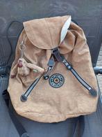 Beige Kipling  rugzakje met aap sleutelhanger, Kipling, 25 tot 40 cm, Ophalen of Verzenden, Zo goed als nieuw