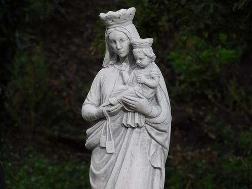 Beeld Maria met kind - vol steen - exclusief, Tuin en Terras, Tuinbeelden, Nieuw, Mensenbeeld, Steen, Ophalen of Verzenden