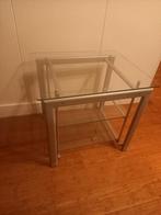 Set: Bijzettafel & TV Meubel - Glas en Metaal, Huis en Inrichting, Gebruikt, Glas, 75 cm of meer, Modern