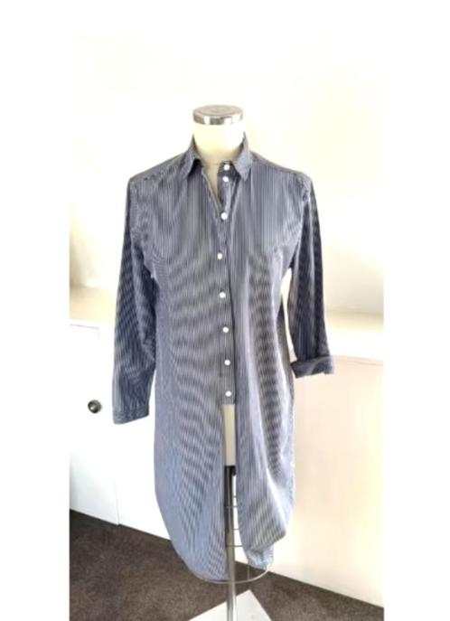 Libertine Libertine jurk blauw wit streep tuniek 36/38 CHCS, Kleding | Dames, Jurken, Zo goed als nieuw, Maat 36 (S), Blauw, Onder de knie