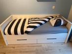 Bedbank met 2 lades evt met matras, Ophalen, 90 cm, Eenpersoons, Wit