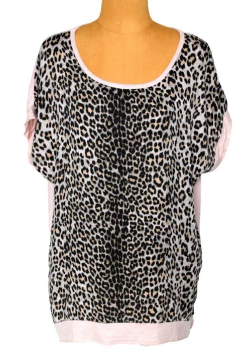 Repeat topje, viscose top, roze/leopard, Mt. S / M, Kleding | Dames, Tops, Zo goed als nieuw, Maat 38/40 (M), Zonder mouw, Verzenden