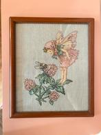 Oud Borduurwerk Schilderij Elfje, Ophalen of Verzenden, Gebruikt, Handborduren, Overige typen
