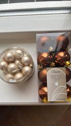 Kerstballen onbreekbaar bruin en roomwit, Ophalen of Verzenden, Zo goed als nieuw