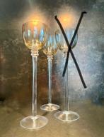 Likeur glazen kristal 2 st. Amber geel kleurig Bohemian, Antiek en Kunst, Antiek | Glas en Kristal, Ophalen of Verzenden