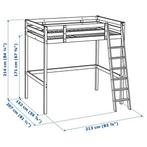 Stora hoogslaper IKEA wit 140x200 met kledingrek, Huis en Inrichting, Slaapkamer | Stapelbedden en Hoogslapers, Ophalen, Gebruikt