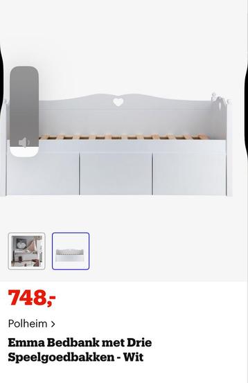 Mooi 1 persoons bed wit met lades
