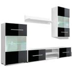vitrine tv-meubel met LED-verlichting zwart 5-delig, Nieuw, Ophalen of Verzenden