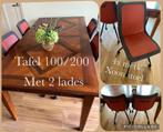 Eettafel 1x2 m met 4 Xooon Stoelen, Huis en Inrichting, Stoelen, Ophalen, Gebruikt, Vier, Metaal