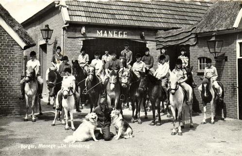 Borger, Manege De Hondsrug -1967 gelopen, Verzamelen, Ansichtkaarten | Nederland, Gelopen, Overijssel, 1960 tot 1980, Ophalen of Verzenden