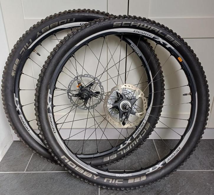 Shimano Deore XT, mountainbike wielset, Tubeless 26 inch, Fietsen en Brommers, Fietsonderdelen, Gebruikt, Mountainbike, Wiel, Ophalen of Verzenden