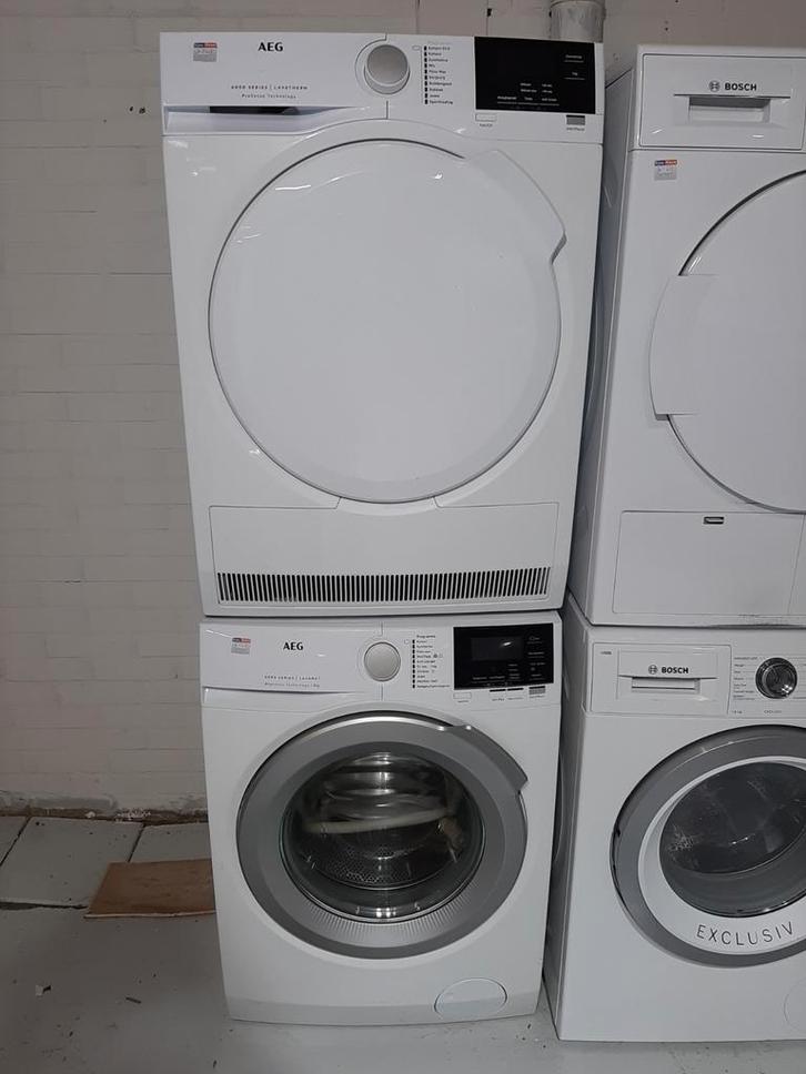 AEG Wasmachine + Droger Set – Serie 6000 – Bijna Nieuw, Witgoed en Apparatuur, Wasmachines, Zo goed als nieuw, 8 tot 10 kg, 85 tot 90 cm