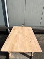 Rechthoekige eettafel 150x90x3 verjongd eiken rustiek, Ophalen, 100 tot 150 cm, Eikenhout, Nieuw