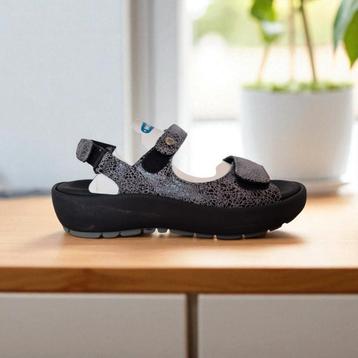 WOLKY RIO grijze crash leather sandalen maat 38 beschikbaar voor biedingen