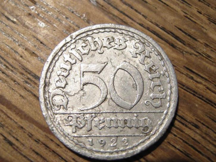 Weimar-Duitsland 50 Pfennig 1922, Berlijn #16, Postzegels en Munten, Munten | Europa | Niet-Euromunten, Losse munt, Duitsland