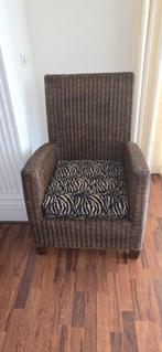 Rotan stoel met zebraprint kussen, Antiek en Kunst, Ophalen