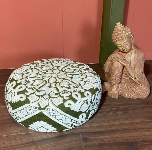 Meditatie kussen - Vloerkussen - Recycle - Laag poefje, Huis en Inrichting, Woonaccessoires | Kussens, Nieuw, Rond, Ophalen of Verzenden