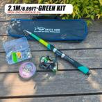 werphengel plus molen set 2,1 m lengte, Ophalen of Verzenden, Nieuw, Complete hengel