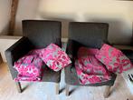 Twee fauteuils met extra bloemenprint hoezen, Huis en Inrichting, Fauteuils, Ophalen of Verzenden