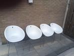4 x Kuipstoelen, Huis en Inrichting, Stoelen, Ophalen, Gebruikt, Wit, Vier