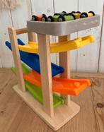 Autobaan met 4 auto, houten frame, kunstof banen, Ophalen of Verzenden, Zo goed als nieuw, Overige typen