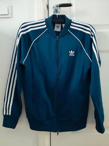 Adidas superstar trainingsjack, maat M. Petrolblauw beschikbaar voor biedingen