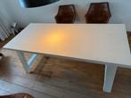 Zuiver witte houten tafel - 90x200cm, Huis en Inrichting, Tafels | Eettafels, Ophalen, Gebruikt, 50 tot 100 cm, 150 tot 200 cm