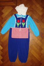 CARNAVAL fleece onesie boerin, blauw rood wit groen, 116-128, Jongen of Meisje, Ophalen of Verzenden, Zo goed als nieuw, 122 t/m 128