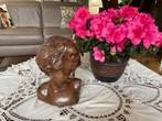 Art Deco buste / kinder hoofdje vol hout, Ophalen of Verzenden