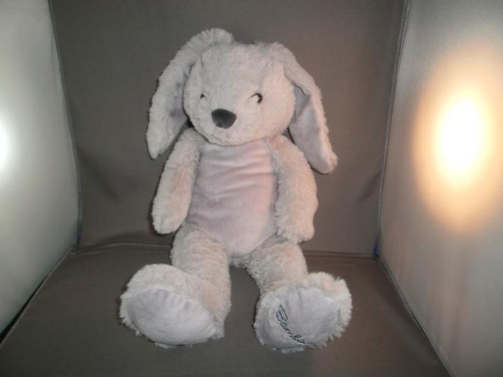 Evora Kruidvat bambino konijn 60 cm grijs harig en velours, Kinderen en Baby's, Speelgoed | Knuffels en Pluche, Nieuw, Konijn